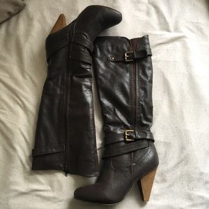 Brown heeled boots